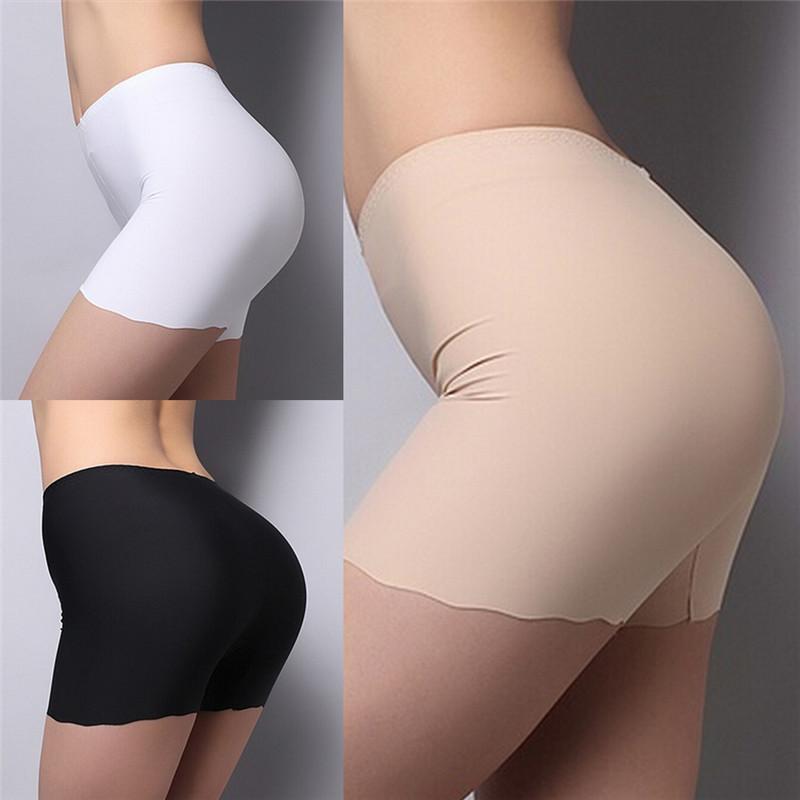 Изображение товара: 1pc Anti Emptied Boyshorts Pants Girls Slimming Underwear Women Safety Shorts Pants Seamless Nylon High Waist Panties Seamless