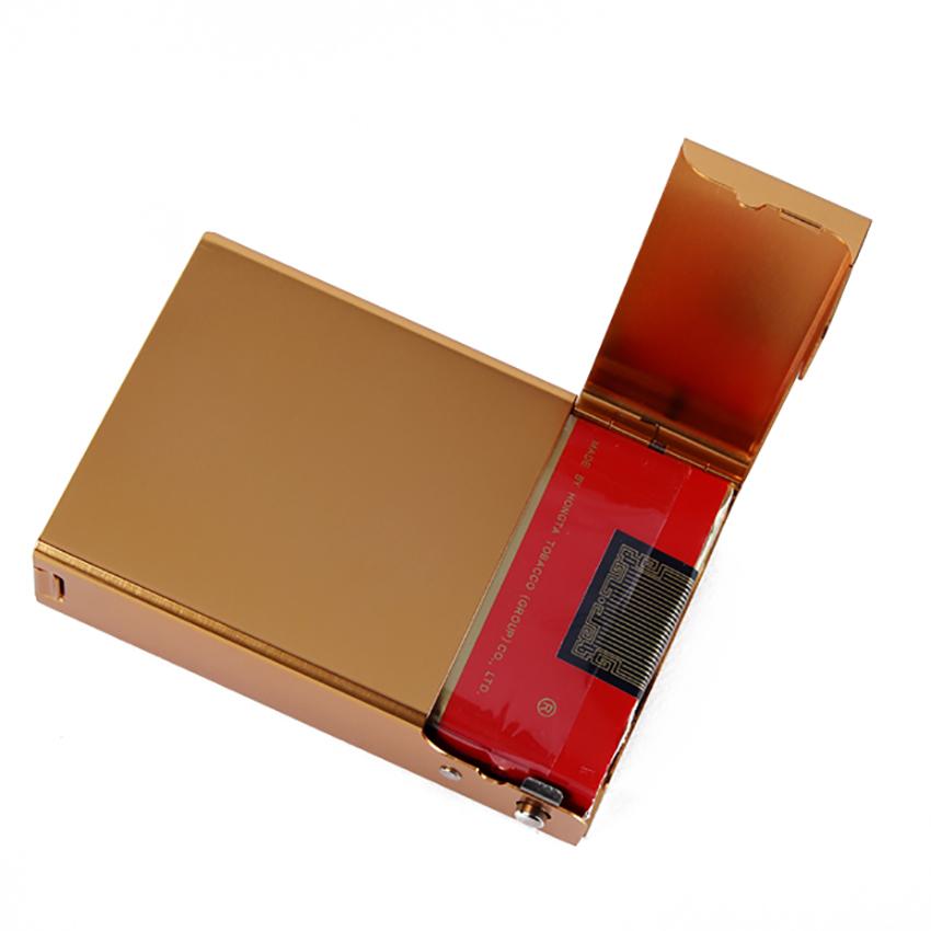 Изображение товара: Алюминиевый Чехол для сигарет с боковым отверстием, жесткий футляр для сигарет вместимостью 20, защитный чехол, золотой, красный, серебристый, синий, черный
