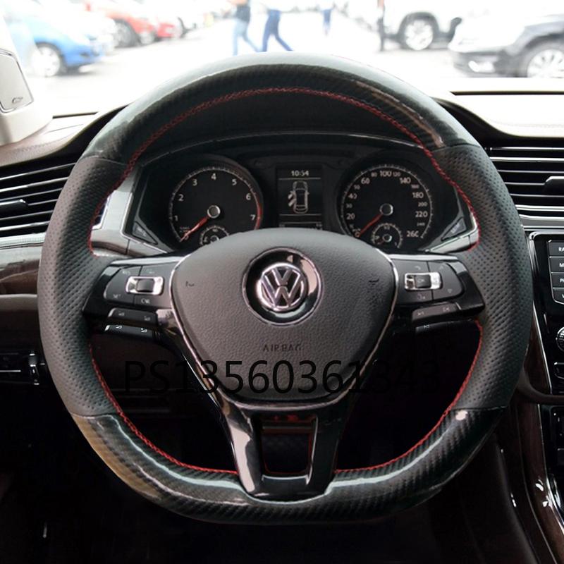 Изображение товара: Подходит для Volkswagen VW Magotan T-CrossTayron Lamando Tiguan Bora T-ROC Jetta Passat прошитая вручную кожаная Руль крышка