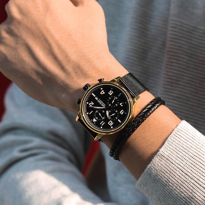 Изображение товара: MEGIR хронограф кварцевые мужской роскошный бренд часов нержавеющая сталь модные деловые наручные часы Мужские часы Relogio Masculino 2020