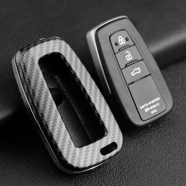 Изображение товара: Чехол для автомобильного ключа дистанционного управления из углеродного волокна для Toyota Camry Corolla CHR Prado RAV4 Prius 2018 2019