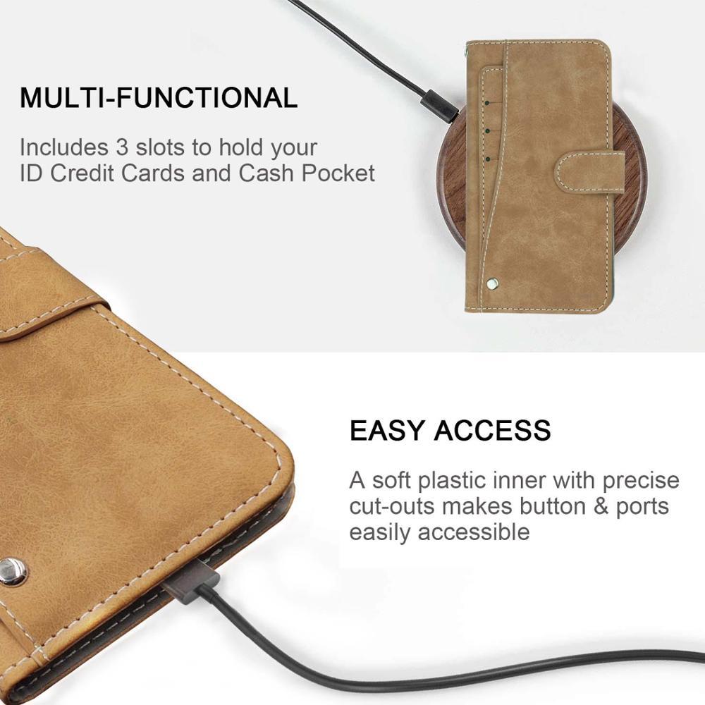 Изображение товара: Винтажный кожаный чехол-кошелек, чехол для телефона с откидной крышкой и отделениями для карт, 3G, 5 дюймов, с магнитной подставкой