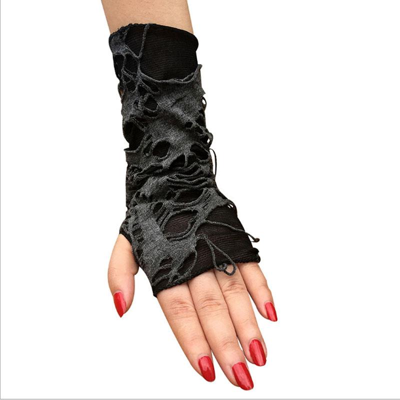 Изображение товара: Перчатки женские длинные готические черные, без пальцев