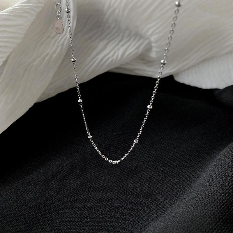 Изображение товара: Женское Ожерелье-чокер из стерлингового серебра 925 пробы, цепочка из бисера, рождественское ювелирное изделие, оптовая продажа dz200