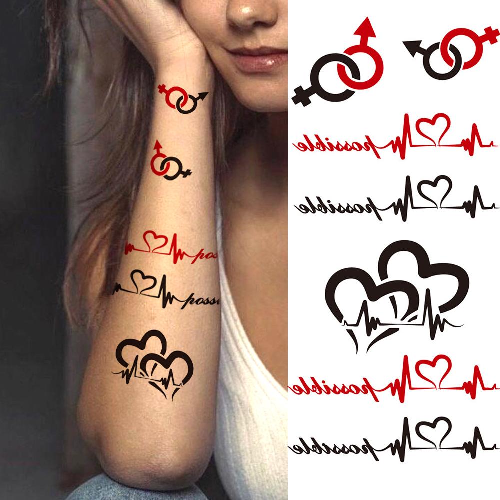 Изображение товара: Special Letter Temporary Tattoos For Men Women kids Verse Heart Sanskrit ECG Small tattoo stickers High Quality Fake Tattoos
