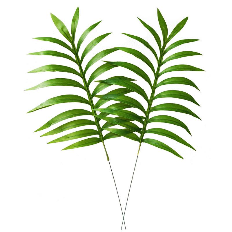 Изображение товара: Искусственные Пальмовые Листья, тропические листья монстеры, зеленое растение, шелковое дерево, искусственная трава папоротника для украшения дома, 45 см, 5 шт.
