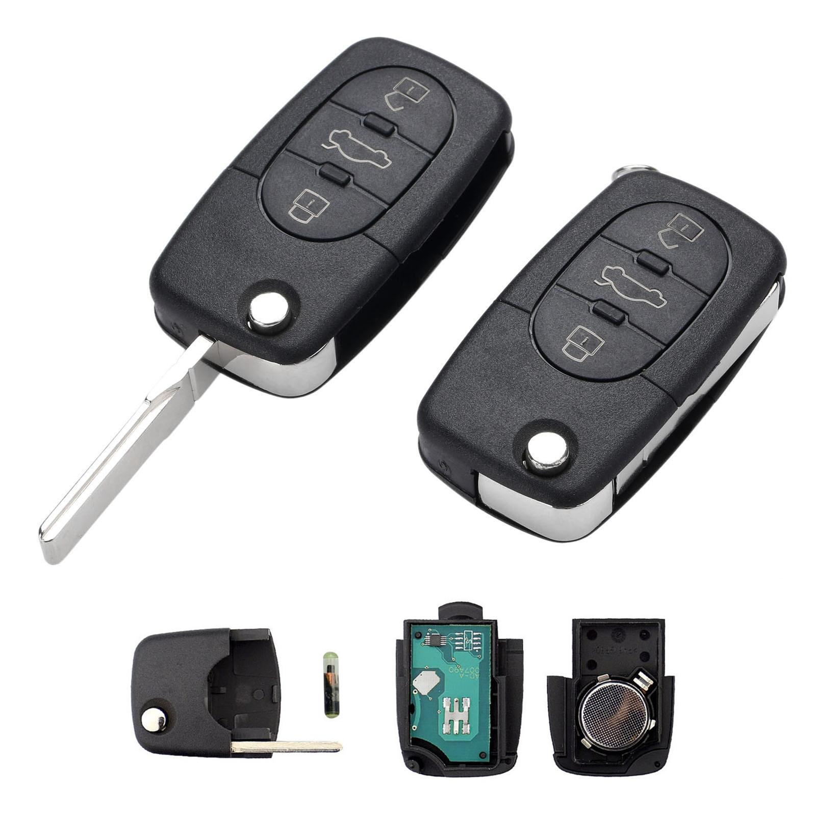 Изображение товара: 433 МГц 3 кнопочный Автомобильный Дистанционный ключ для Audi A3 A4 A6 A8 TT RS4 Allroad Quattro 4D0837231A откидной раскладной Брелок чехол ID48 чип