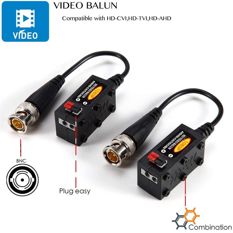 Изображение товара: 1080P AHD/HD-CVI/TVI/CVBS пассивный HD видео балун передатчик 4 пары (UTP до 350M-600M)