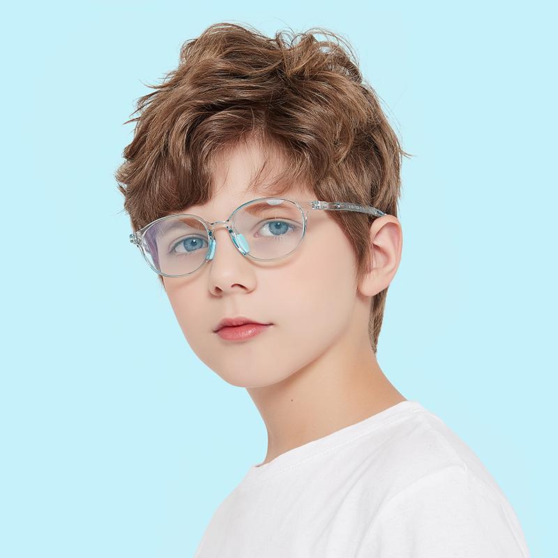 Изображение товара: Kids Computer Glasses for Eye Strain Anti-blue Light Spectacle Adjustable Temple TR Round Optical Eyewear Frames Girls Boys Teen