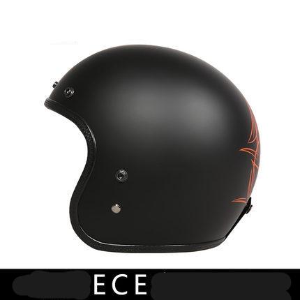 Изображение товара: Крутой мужской мотоциклетный шлем из стекловолокна ретро шлем Чоппер Винтаж 3/4 открытое лицо старый модный шлем мото Cacapete ECE