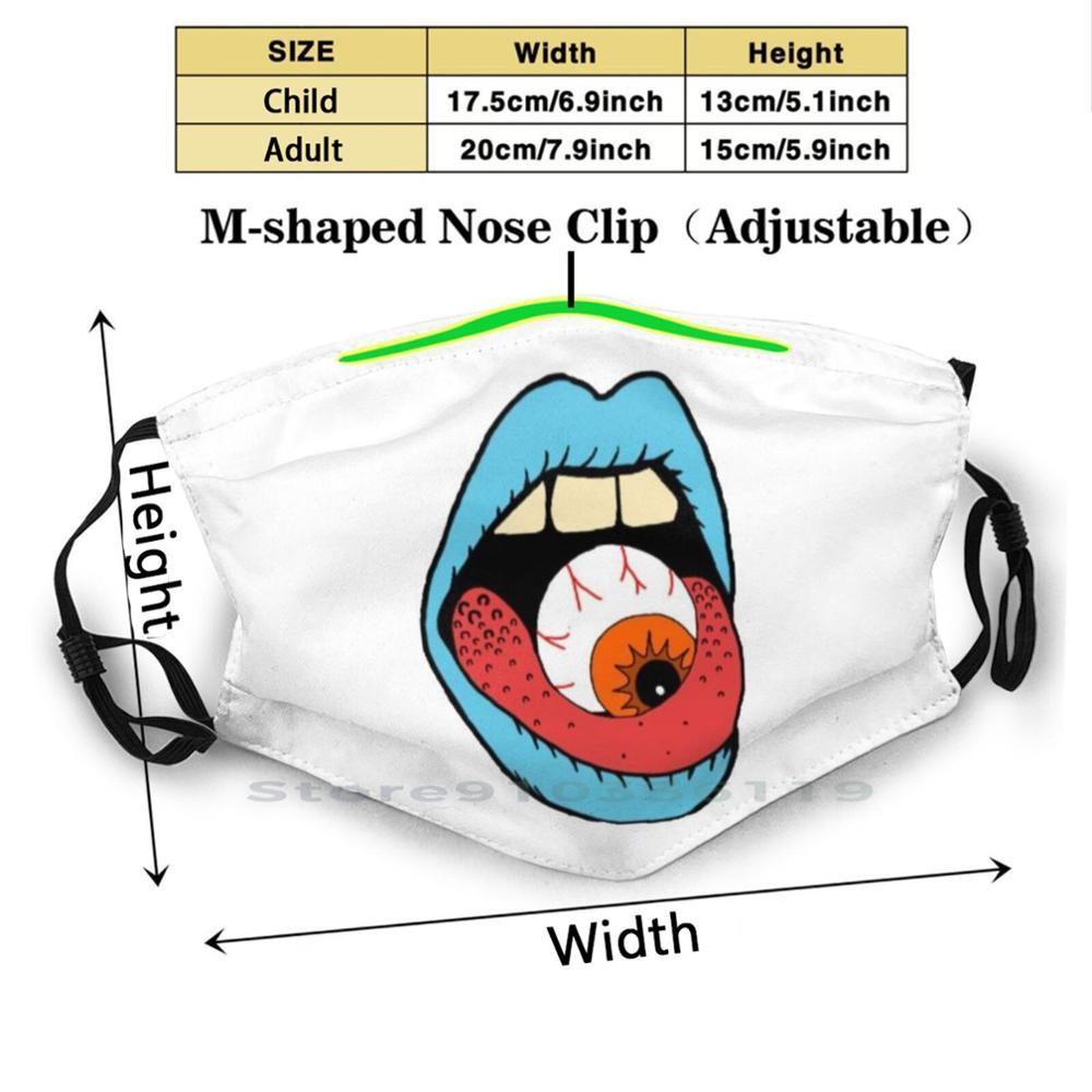 Изображение товара: Оранжевые Глазные яблоки во рту для взрослых детей, моющиеся Забавные Маски для лица с фильтром Bluelips, Триппи для рта, для очков, Digitalart