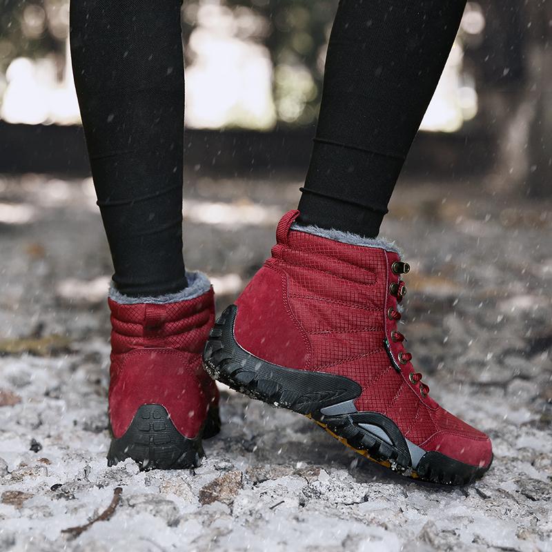 Изображение товара: Женские ботинки; Теплые зимние ботинки; Коллекция 2021 года; Зимние Ботинки на каблуке; Женские меховые ботильоны для женщин с плюшевой стелькой; Зимняя теплая обувь; Botas Mujer