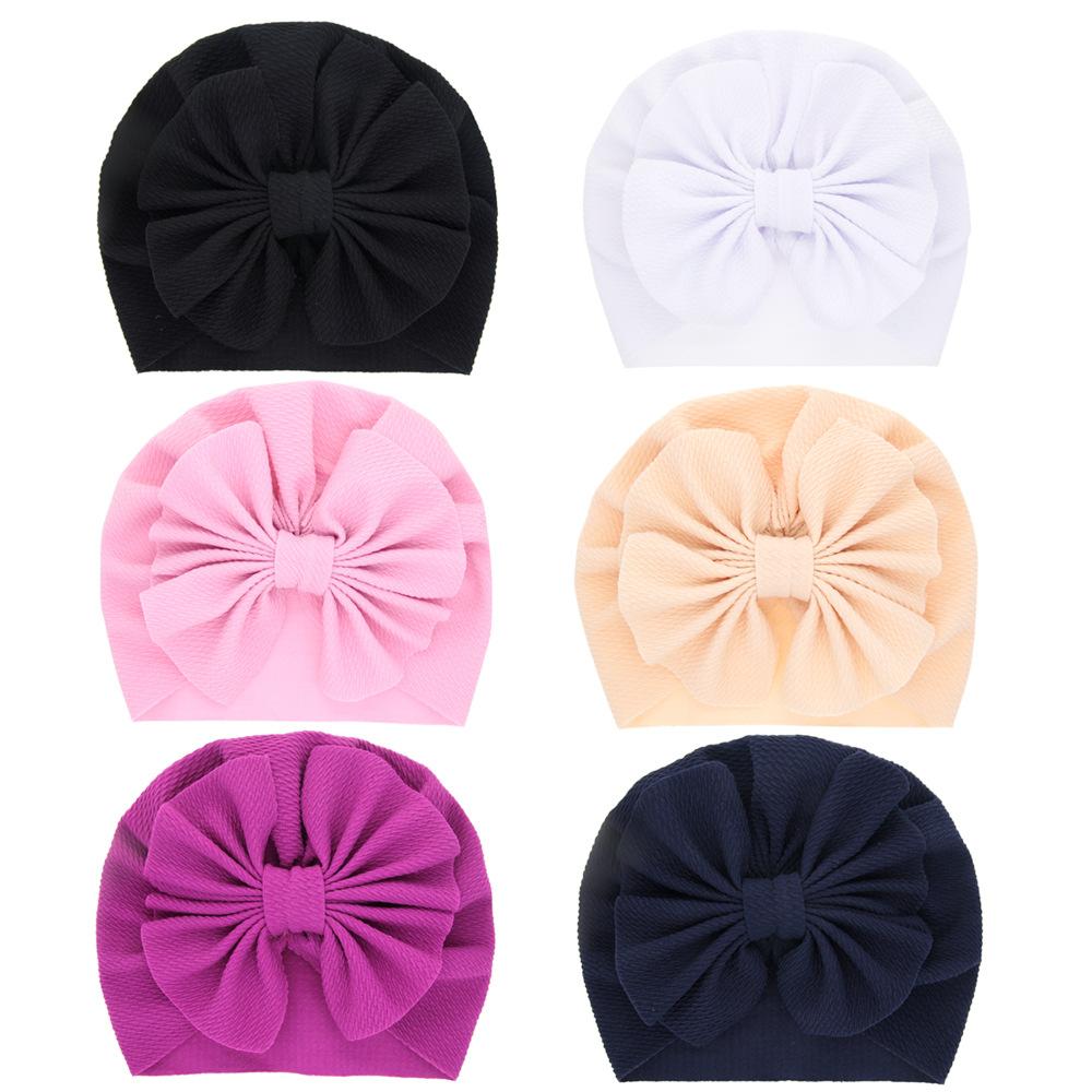 Изображение товара: Yundfly Fashion Baby Girls Corn Kernels Bowknot Hat Newborn Big Bow Knotted Turban Hair Accessories