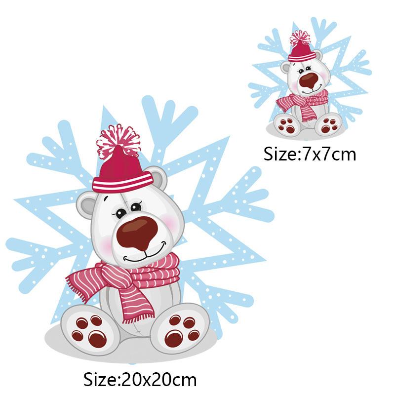 Изображение товара: Переводные наклейки для одежды с помощью утюга, рождественские наклейки с изображением снеговика, клейкие патчи для одежды, виниловые наклейки с тепловым прессом, значок с принтом