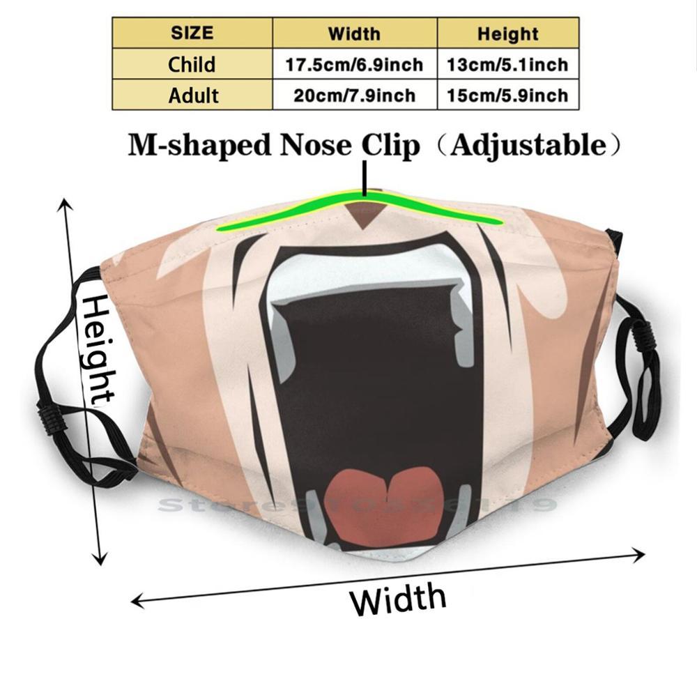 Изображение товара: Маска с принтом манга рот многоразовая маска Pm2.5 фильтрующая маска для лица детская японская мультяшная Милая кавайная каньцзи для девочек