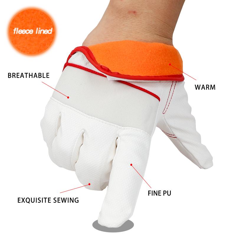 Изображение товара: QIANGLEAF брендовые белые рабочие перчатки, уличная защита водителя, осенне-зимние сохраняющие тепло варежки, мужские рабочие перчатки для верховой езды SB201