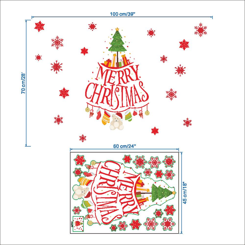 Изображение товара: Рождественская елка, наклейки на стену, наклейки на окно и стекло, виниловые рождественские украшения для дома, наклейки 2020, рождественские украшения, подарки