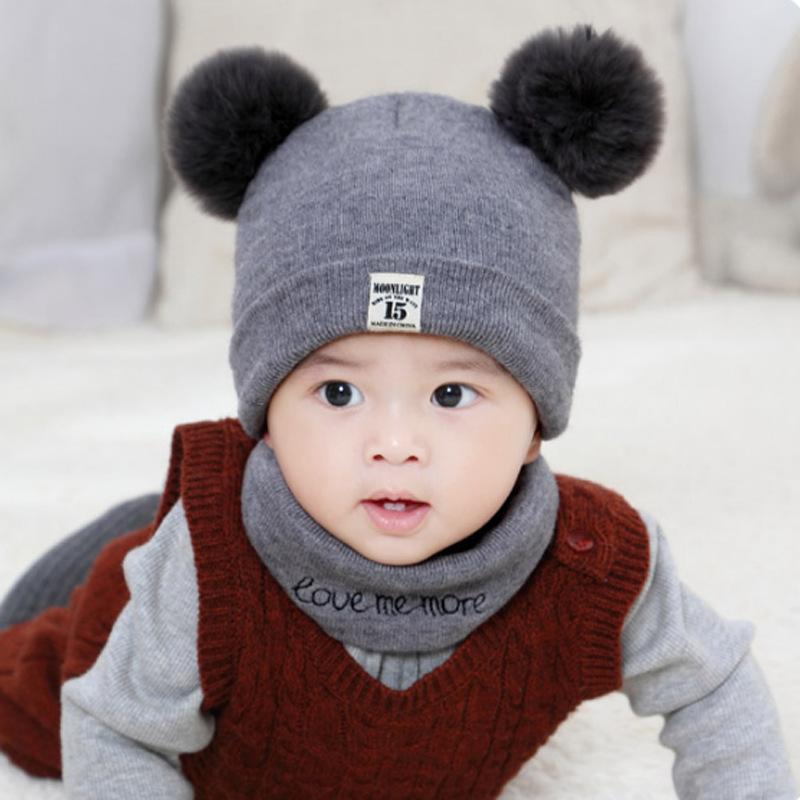 Изображение товара: Шапки Детские осенне-зимние детские шапочки вязаные, теплые, на возраст 0-12 месяцев