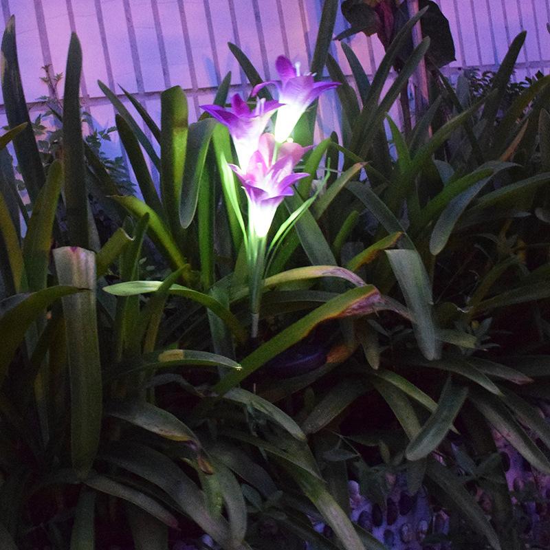 Изображение товара: Светодиодный светильник на солнечной батарее, уличный водонепроницаемый искусственный цветок, садоводство, зеленое украшение, сказочный уличный пейзаж для загородного дома