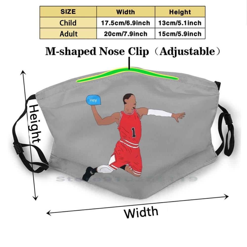 Изображение товара: Многоразовая маска с фильтром Pm2.5 для детей Derrick Rose, спортивная баскетбольная маска для лица, прямые сообщения