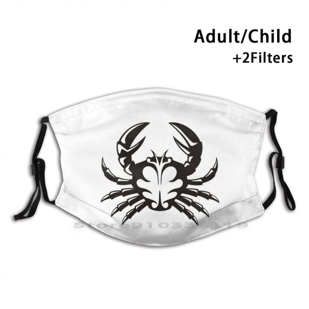Изображение товара: Значок краба черная детская моющаяся смешная маска для лица с фильтром Краб Животное коготь ракообразная раковая моллюска Морская жизнь морепродукты