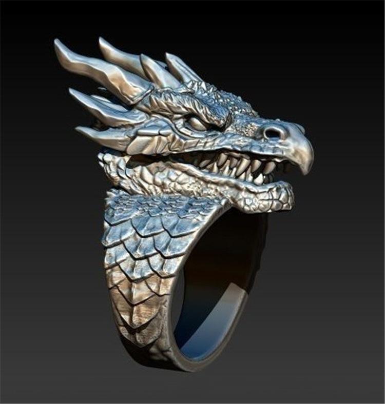 Изображение товара: Milangirl винтажный в стиле панк готика кольцо Дракон кольцо Мужская Мода Дракон человек кольцо ювелирные изделия