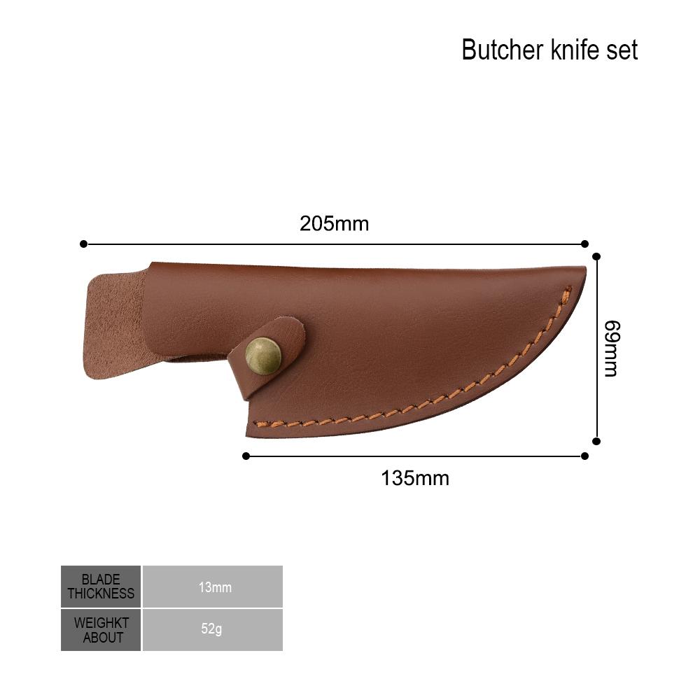 Изображение товара: XYj нож для убоя мясника 5 дюймов кожаный чехол черный искусственный нож для фруктов мяса инструменты для выживания на природе для пешего туризма