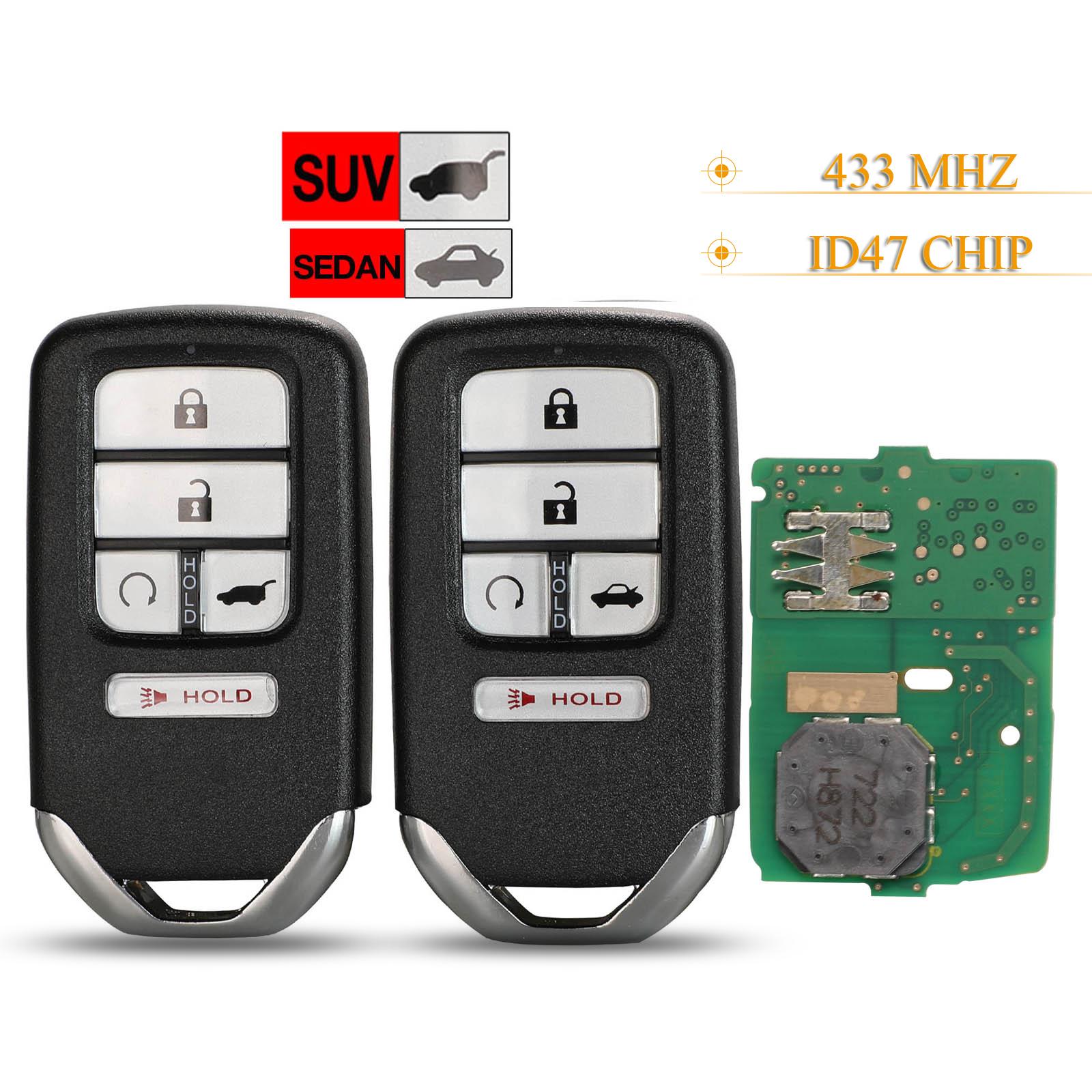 Изображение товара: Kutery 5 кнопок умный дистанционный ключ-брелок от машины 433 МГц ID47 чип для Honda Civic CR-V Pilot 2016 2017 2018