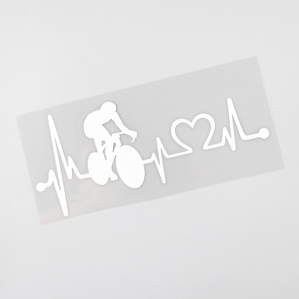 Изображение товара: YJZT, см х см, Виниловая наклейка на автомобиль для езды на велосипеде и велосипеде, с рисунком сердцебиения, черный/серебристый, 8A-0841
