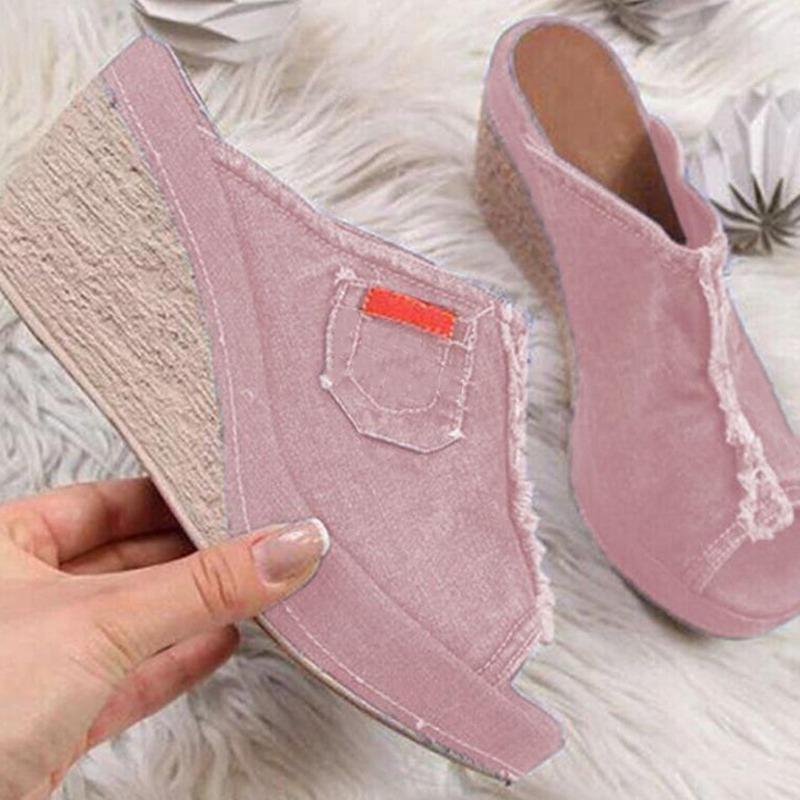 Изображение товара: New Arrival 2020 Women's Sandals Women Summer Fashion Leisure Fish Mouth Sandals Thick Bottom Slippers Wedges Shoes Women