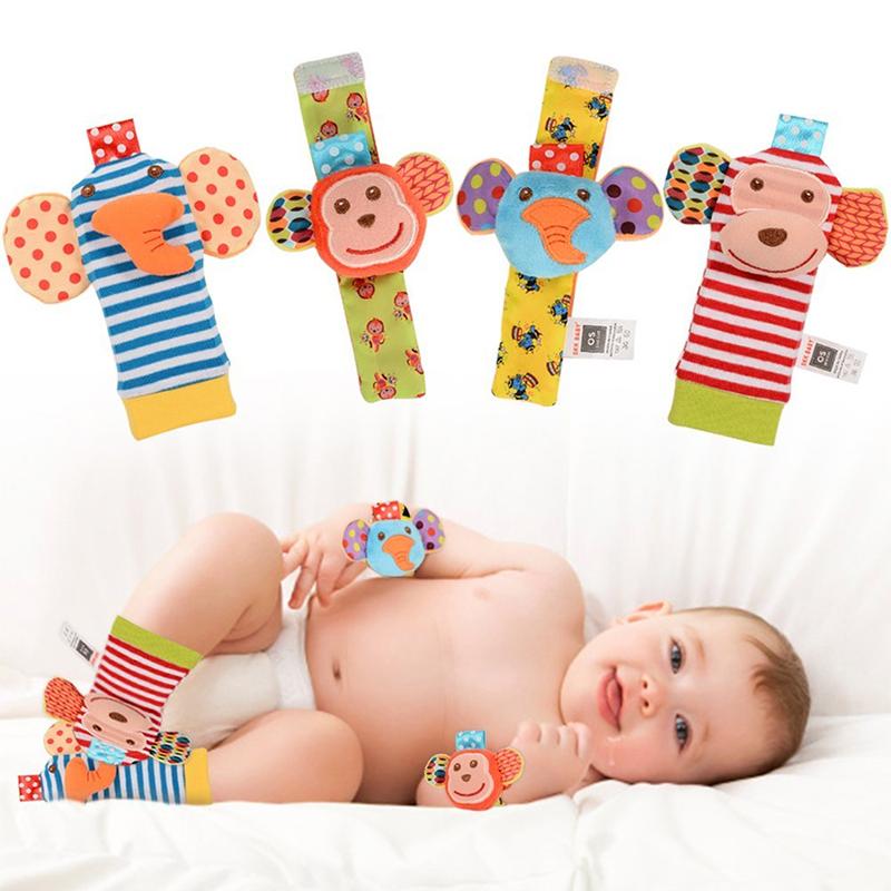 Изображение товара: Мягкие Мультяшные животные погремушки для младенцев игрушки для детей младенцев новорожденных плюшевые погремушки детские игрушки ремешок на запястье