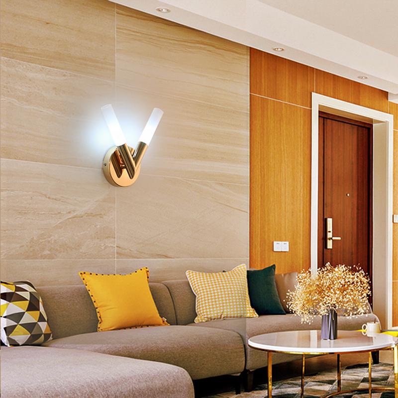 Изображение товара: Jmzm современный светодиодный настенный светильник золотой фон для гостиной настенный прикроватный светильник для спальни зеркало для ванной Передняя настенная лампа для коридора