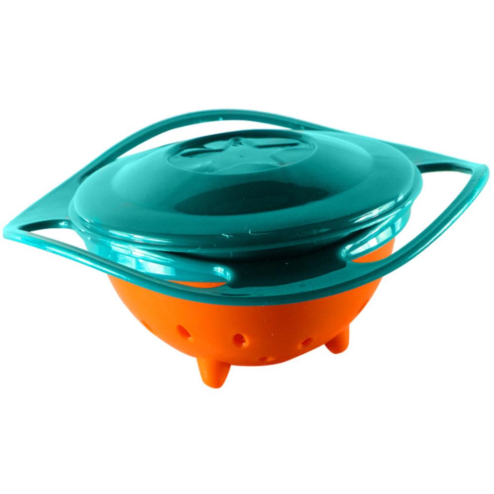 Изображение товара: Универсальная Гироскопическая чаша для кормления, практичный дизайн, детский поворотный баланс, новинка, зонт с гироскопом, 360 градусов, устойчивая к разливу, твердая посуда для кормления