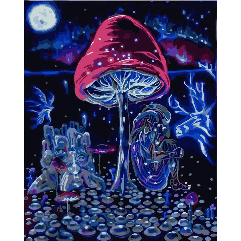 Изображение товара: Набор для рисования по номерам на холсте «грибы», девушки в лесу