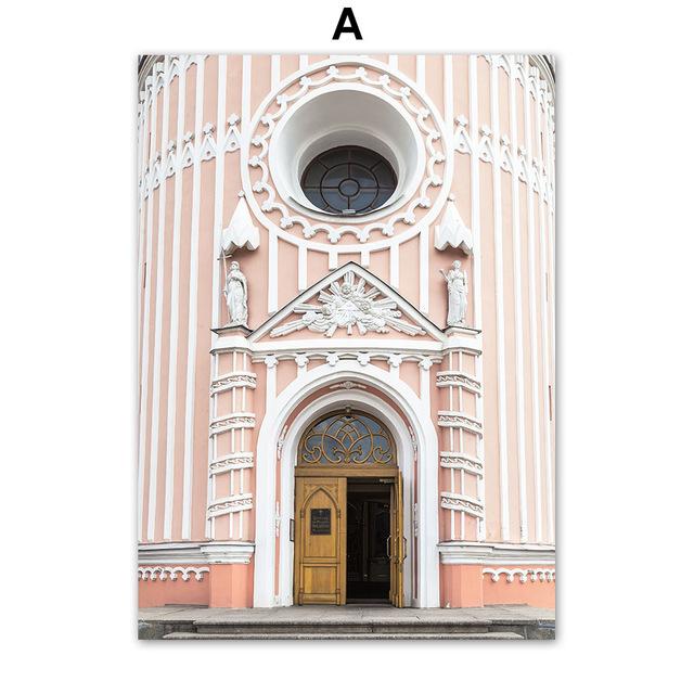 Изображение товара: Белая мечеть Исламская Церковь Каменная столбик настенная Картина на холсте скандинавские постеры и принты настенные картины для декора гостиной