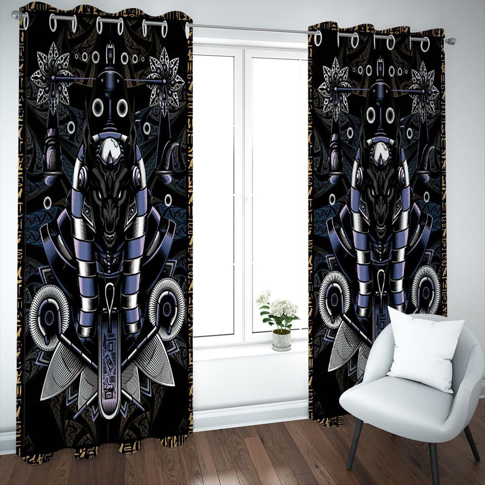 Изображение товара: Механические фото шаблон черный фон занавес для гостиной плотные шторы для спальни домашние наборы (левая и правая сторона)