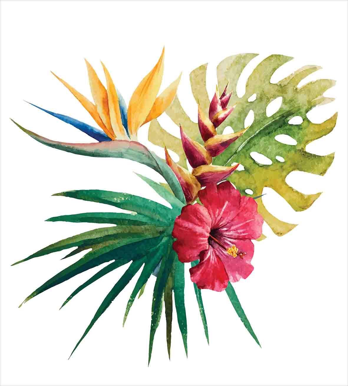 Изображение товара: Цветочный пододеяльник набор Wild тропическая Орхидея, Цветочная расцветка, большие листья экзотических тропических лепестки картина декоративные 3 предмета Постельное белье