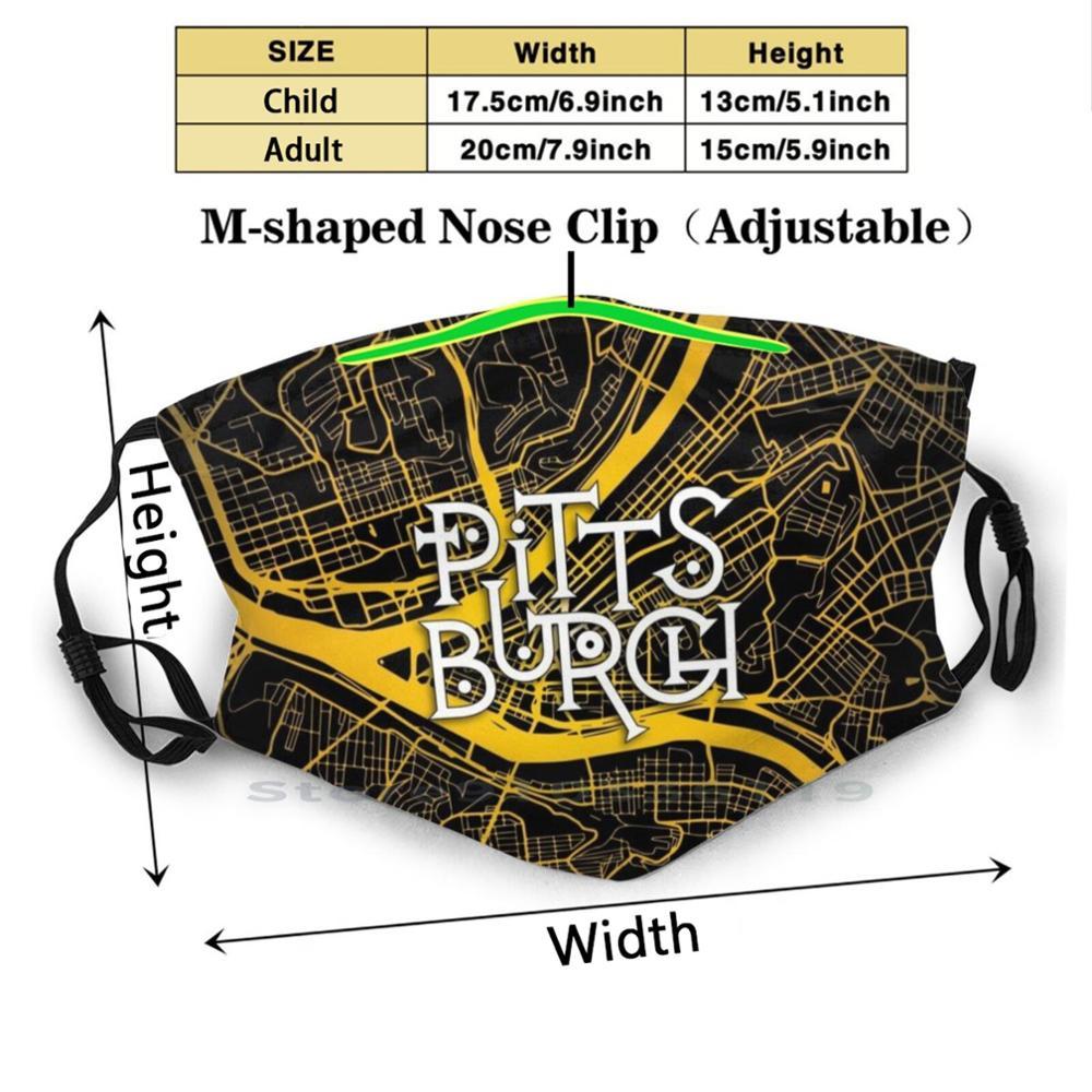 Изображение товара: Черно-желтая многоразовая маска для лица Pittsburgh Techy с фильтрами, Детская черно-желтая маска для лица Pittsburgh City
