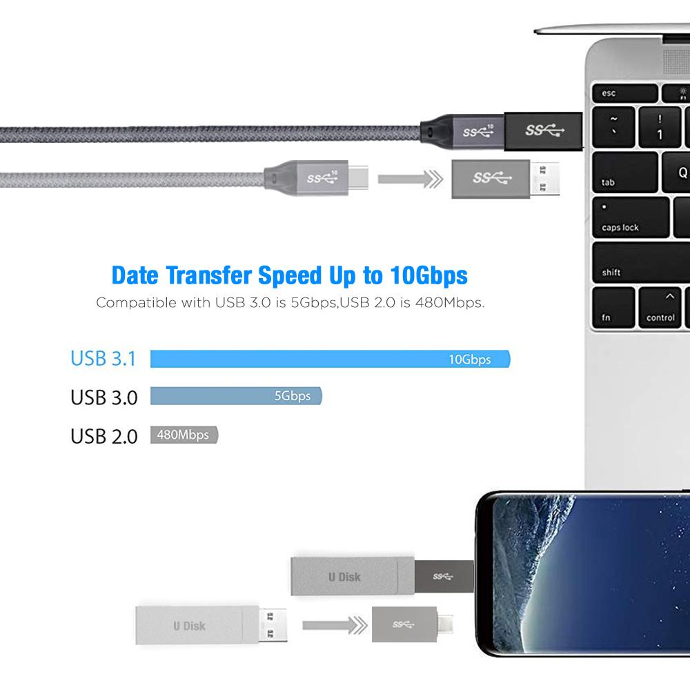 Изображение товара: USB C адаптер к USB 3.0 Type-C разъем OTG конвертер для Macbook HUB USBC мобильный телефон кабель передачи данных USB-C удлинитель