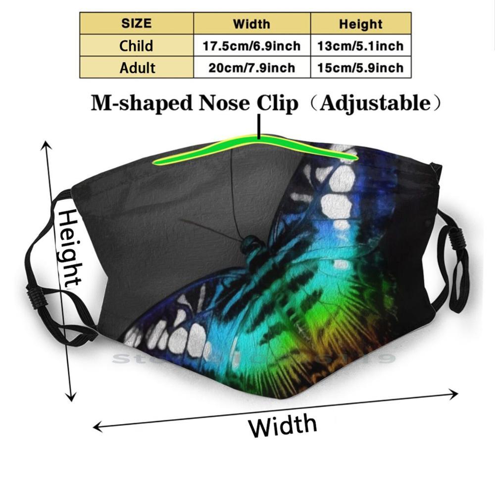 Изображение товара: Абстрактные бабочки с принтом многоразовые фильтры Pm2.5 самодельная маска для рта дети дикие бабочки насекомые природные планеты цвет