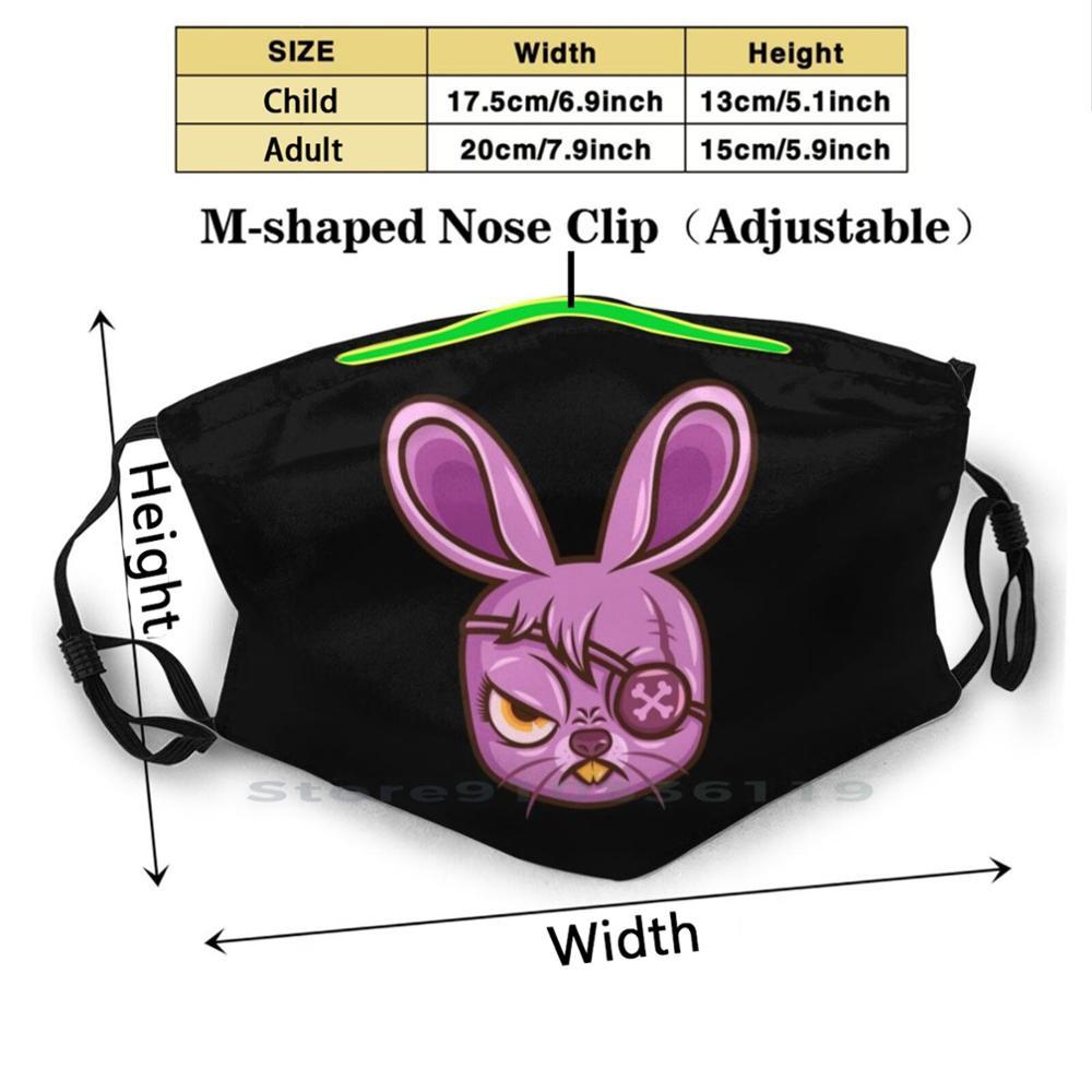 Изображение товара: Крутой дизайн с зайчиком, анти-Пылевой Фильтр моющийся маска для лица для детей крутой классная забавная удивительный милые шлем музыка Цитата Tumblr Америка