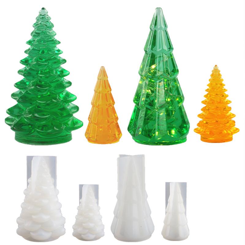 Изображение товара: Силиконовая форма для рождественской елки, набор маленьких ночных ламп, креативная зеркальная силиконовая форма, DIY Поделки, список, рождественские украшения