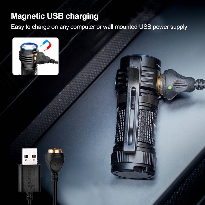 Изображение товара: Trustfire MC1 Магнитная светодиодсветильник вспышка перезаряжаемая 2 а карманная Магнитная мини-лампа для повседневного использования брелок с батареей IMR16340