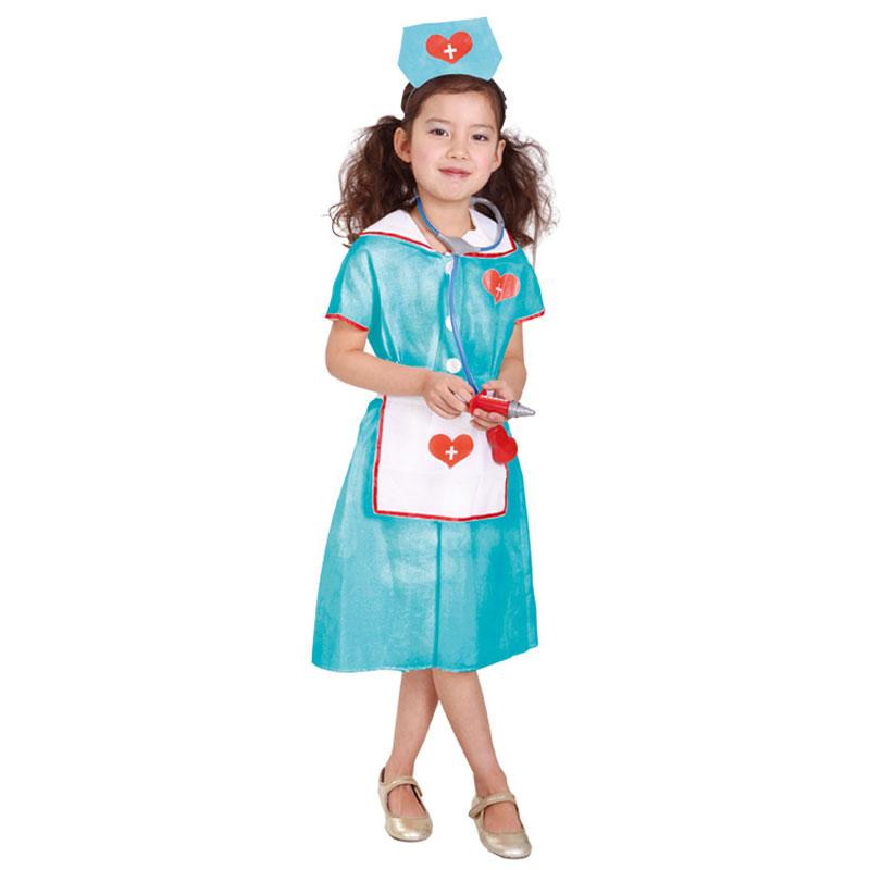 Изображение товара: Детский голубой костюм медсестры для ролевых игр для девочек, нарядное платье на Хэллоуин, карнавал, вечеринку, Марди Гра