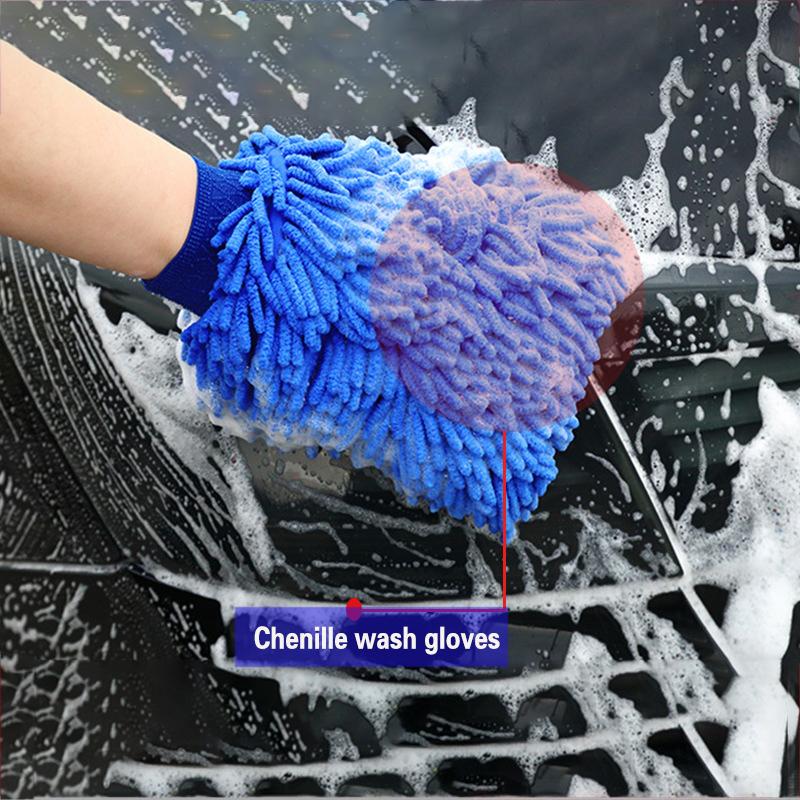 Изображение товара: Перчатки для мойки автомобиля, тряпка для чистки автомобиля, из плюша и синели, водонепроницаемая, не повреждает краску