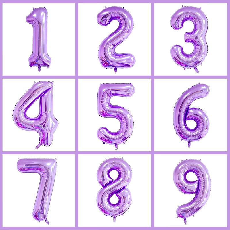 Изображение товара: 1 шт. Новый 40 дюймов фиолетовый воздушные шары из фольги в виде цифр цифровой Гелиевый шар для вечеринки в стиле сафари День рождения Свадебные украшения поставки шаров