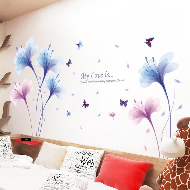 Изображение товара: Креативные самоклеящиеся настенные Стикеры с изображением цветов орхидеи мечты для гостиной, телевизора, дивана, спальни, украшение для кровати, роспись, художественные переводки