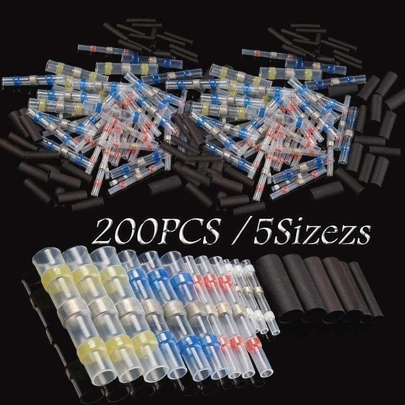 Изображение товара: 300/100 шт. Термоусадочные соединители проводов припоя рукава Водонепроницаемый быстро стыковой терминалы электрические терм усадочная трубка для сращивания терминал
