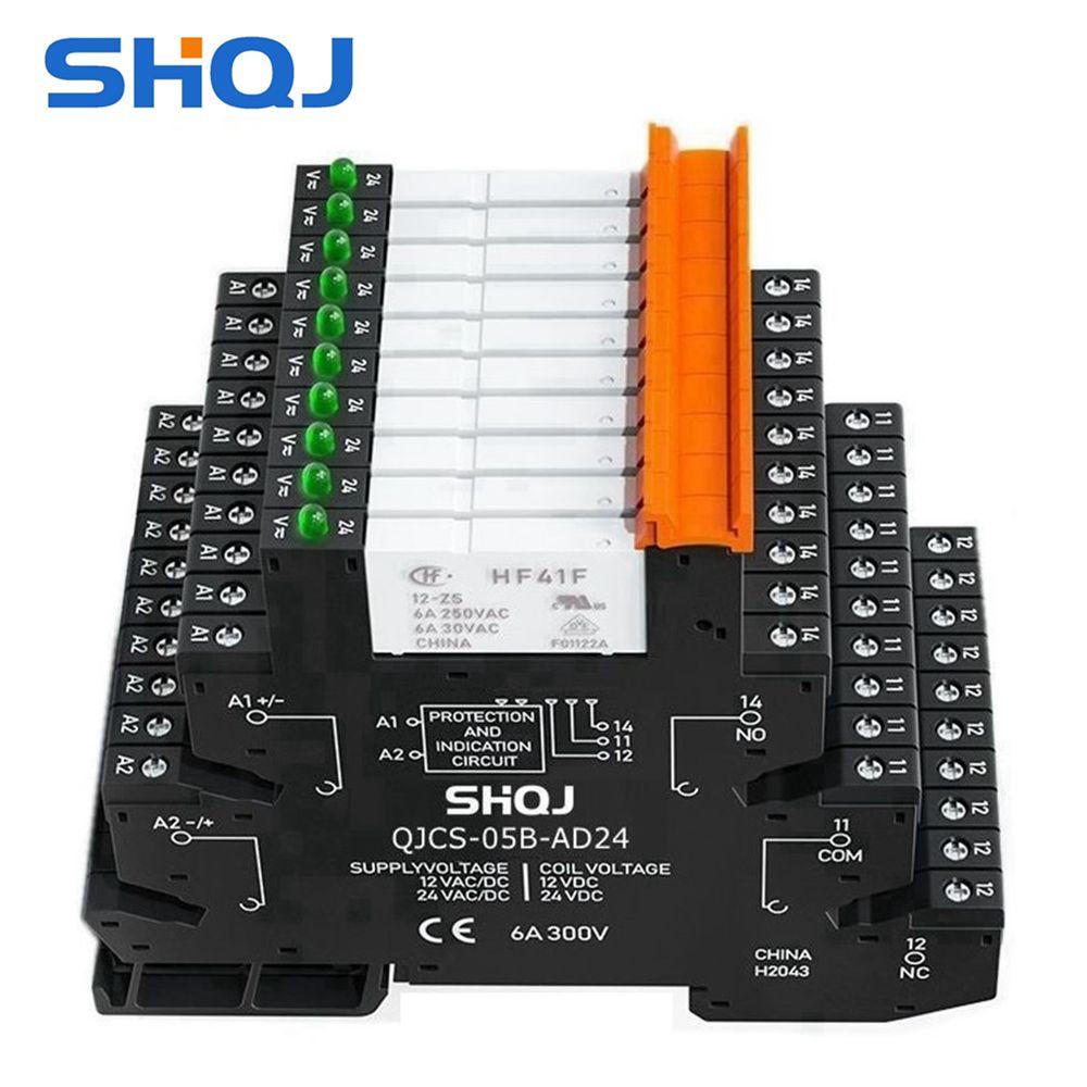 Изображение товара: 5 шт. HF41F 24-ZS 12-ZS 5 в 12 В 24 в 6A 1CO тонкое реле на винтовой розетке светодиодный светодиодом и схемой защиты 24 В постоянного тока/реле переменного тока