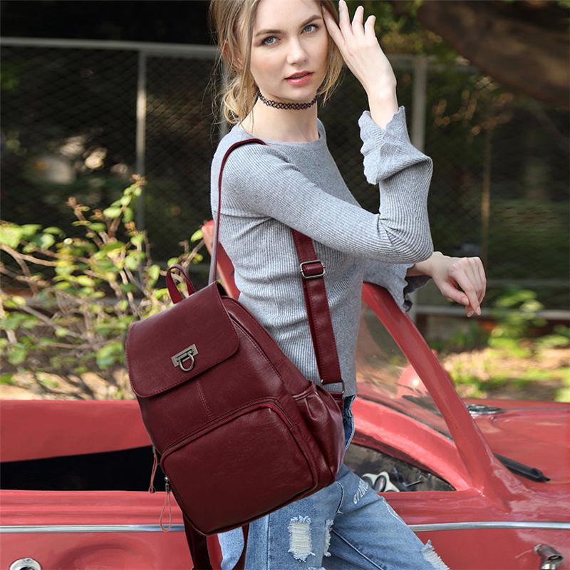 Изображение товара: Женский рюкзак из натуральной воловьей кожи XMESSUN, повседневные кожаные сумки, модный Портативный Женский дорожный рюкзак для студентов, рюкзак для ноутбука